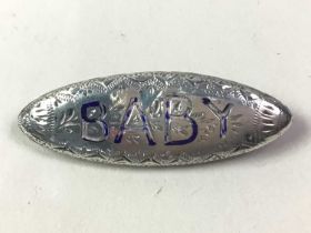 VICTORIAN SILVER BROOCH, AND A SMALL GROUP OF COINS