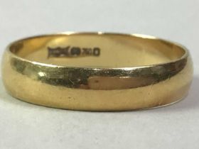 THREE GOLD WEDDING RINGS,