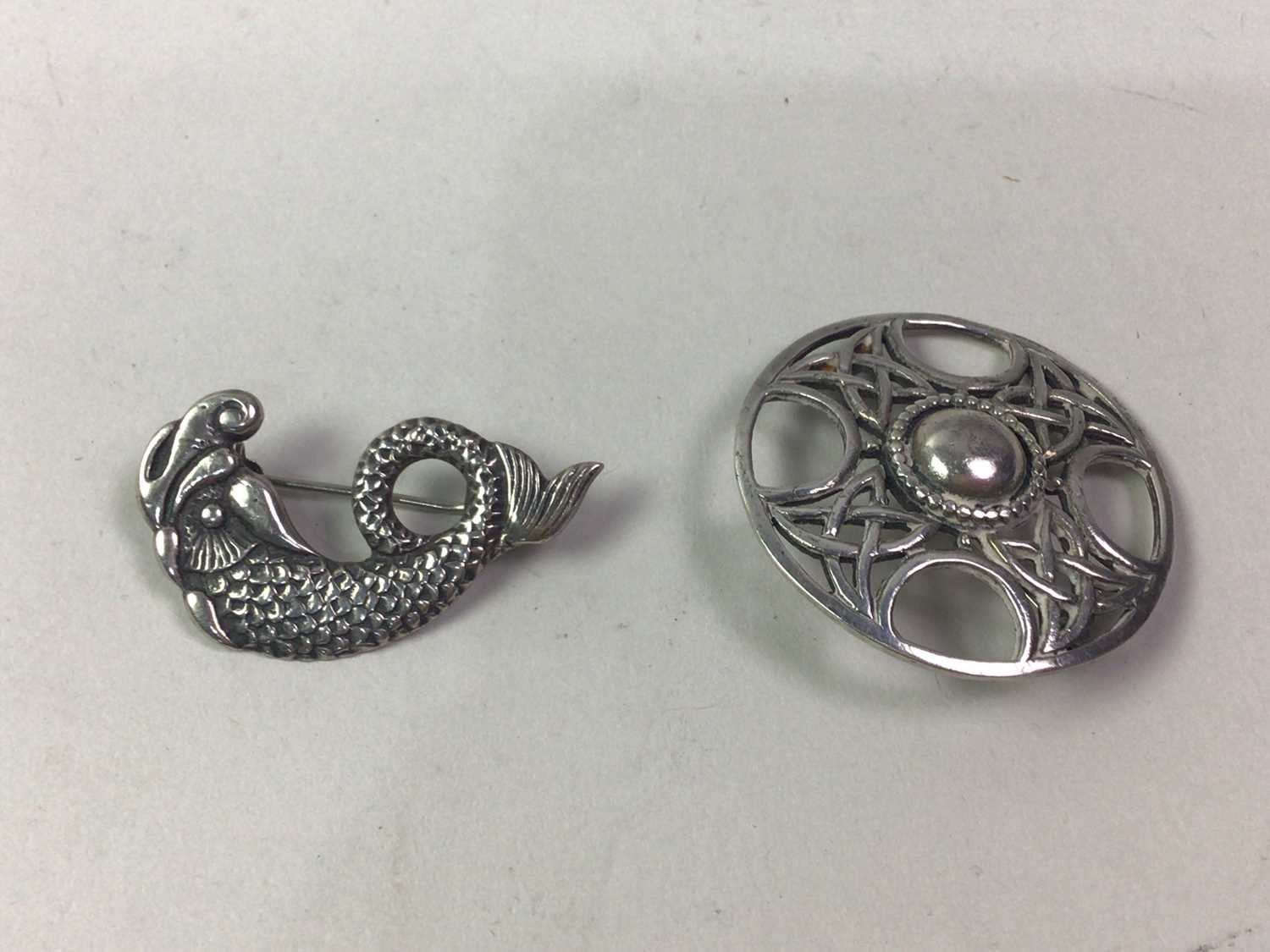 TWO JOHN HART SILVER BROOCHES, - Image 2 of 2