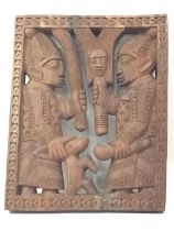 E. OLA ODEKUNLE, PAIR OF NIGERIAN-YORUBA WOOD PANELS