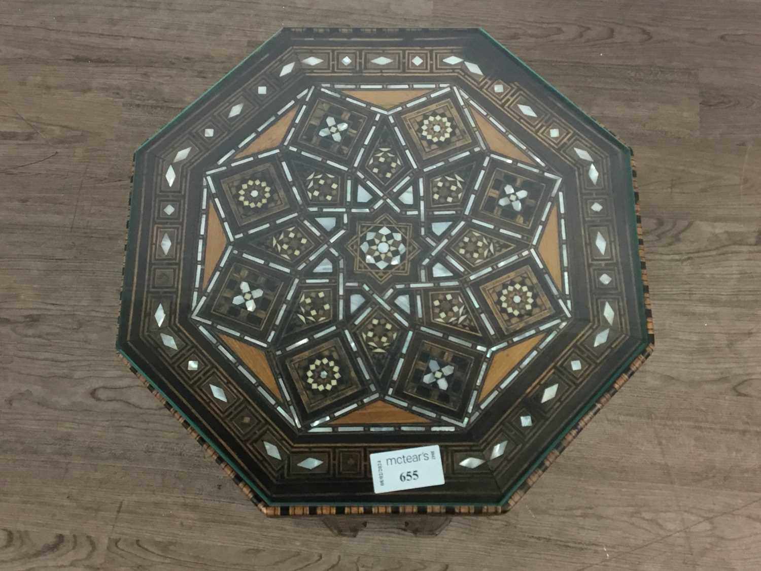 ANGLO INDIAN PARQUETRY TEA TABLE, MID 20TH CENTURY - Image 2 of 2
