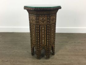 ANGLO INDIAN PARQUETRY TEA TABLE, MID 20TH CENTURY