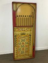 CARNIVAL 'ROLL-O' BOARD, CIRCA 1920-29