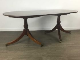 REPRODUCTION MAHOGANY D-END EXTENDING DINING TABLE,