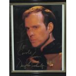 STAR TREK, FOUR SIGNED AND INSCRIBED PHOTOGRAPHS