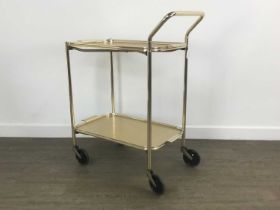 VINTAGE WOODMET METAL DRINKS TROLLEY,