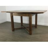 OAK EXTENDING DINING TABLE, WITH FOUR CHAIRS