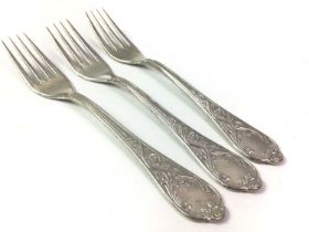 GROUP OF SILVER AND SILVER PLATED FLATWARE,