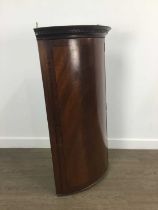 GEORGIAN MAHOGANY WALL HANGING CORNER CABINET,