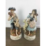 TWO LARGE CAPODIMONTE FIGURES,