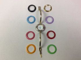 GUCCI LADY'S WRISTWATCH, ALONG WITH FURTHER