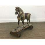 VICTORIAN DAPPLE GREY MINIATURE WOOD HORSE,