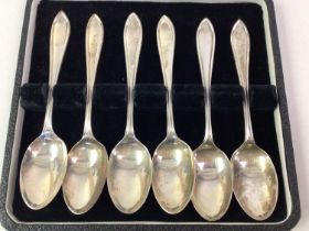 GROUP OF SILVER TEA SPOONS, VARIOUS MAKERS AND ASSAYS