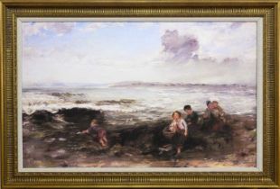 AFTER WILLIAM MCTAGGART RSA RSW (SCOTTISH 1835 - 1910), CHILDREN ON THE SHORE