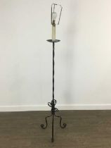 BLACK WROUGHT IRON STANDARD LAMP,