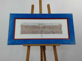 RANGERS F.C., STEVEN GERRARD SIGNED PHOTO AND A PRINT OF IBROX,
