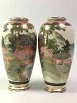 PAIR OF SATSUMA VASES,