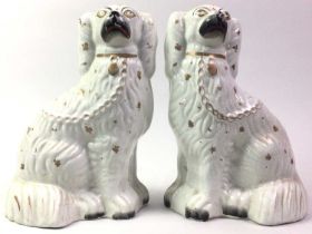 PAIR OF STAFFORDSHIRE WALLY DOGS,