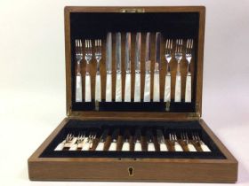 SILVER PLATED CANTEEN OF CUTLERY, AND OTHER ITEMS