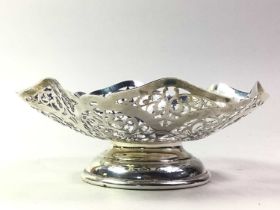 SILVER BON BON DISH, AND OTHER SILVER ITEMS