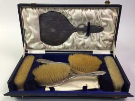 GEORGE V SILVER ART DECO VANITY SET, AND OTHER ITEMS