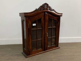 MAHOGANY HANGING DISPLAY CABINET,