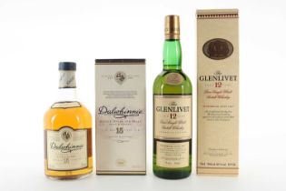 DALWHINNIE 15 YEAR OLD AND GLENLIVET 12 YEAR OLD SINGLE MALT