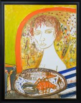 * JOHN BELLANY CBE RA HRSA (SCOTTISH 1942 - 2013), GIRL WITH FISH AND LOBSTER