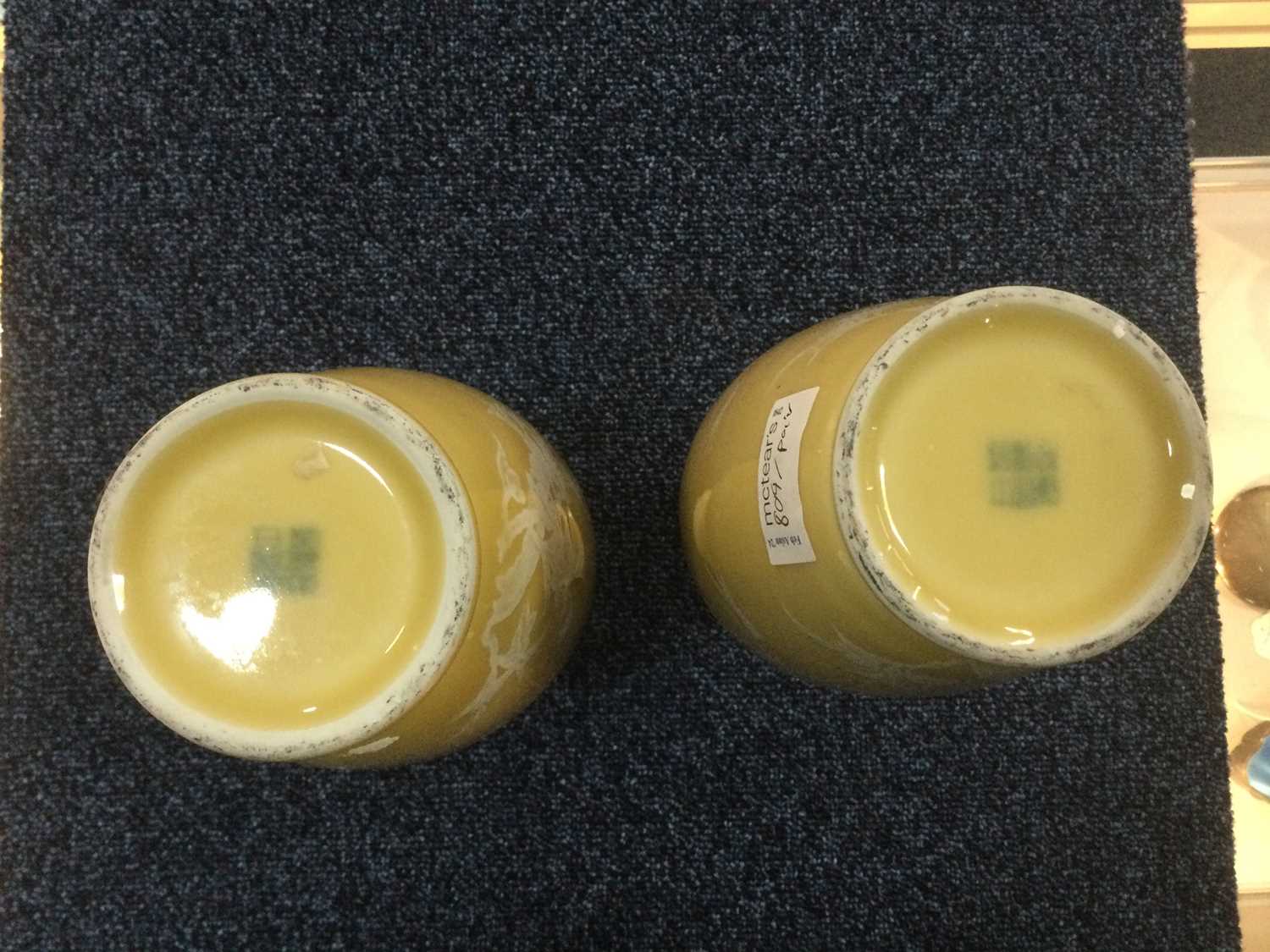 PAIR OF CHINESE YELLOW GLAZE VASES, LATE 19TH CENTURY - Image 3 of 3