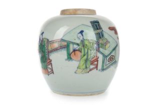 CHINESE FAMILLE VERTE GINGER JAR, LATE 19TH/EARLY 20TH CENTURY