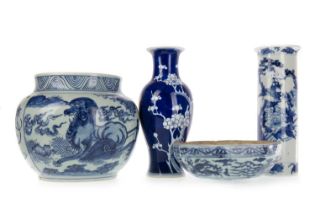 GROUP OF CHINESE BLUE AND WHITE CERAMICS, 18TH - 20TH CENTURY