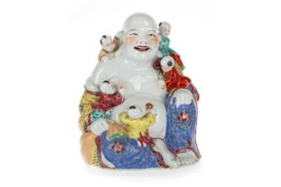 CHINESE POLYCHROME BUDDHA, 20TH CENTURY