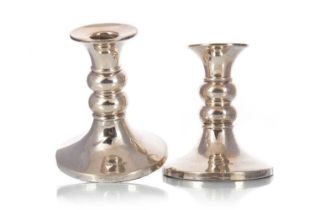 PAIR OF GEORGE V SILVER DWARF CANDLESTICKS, DEAKIN & FRANCIS, BIRMINGHAM 1925