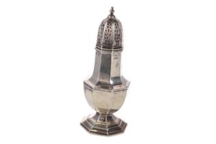 GEORGE V SILVER SUGAR CASTER, EMILE VINER, SHEFFIELD 1932