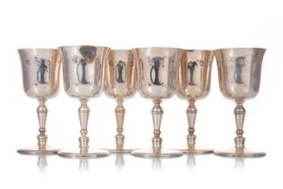 SET OF SIX ELIZABETH II SILVER GOBLETS, C.J. VANDER, LONDON 1974