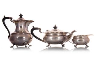 GEORGE V SILVER FOUR PIECE TEA AND COFFEE SERVICE, ELKINGTON & CO, BIRMINGHAM 1921