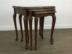 NEST OF THREE OCCASIONAL TABLES,