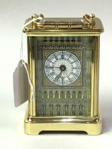 HALCYON DAYS BRASS CARRIAGE CLOCK,