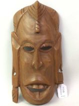 CARVED WOOD WALL MASK, AND OTHER ITEMS