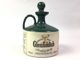 BONNIE PRINCE CHARLIE GLENFIDDICH WHISKY WATER JUG, ALONG WITH SEVEN OTHERS