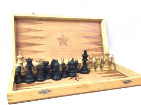 VINTAGE WOODEN CHESS SET,