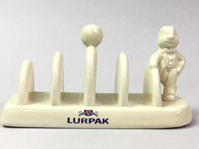 LURPAK BUTTER TOAST RACK AND BUTTER DISH, 1980s