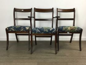 GROUP OF MAHOGANY DINING CHAIRS,