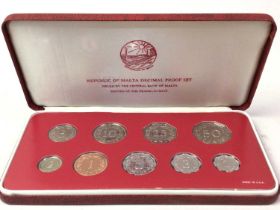 REPUBLIC OF MALTA PROOF SET, MINTED AT THE FRANKLIN MINT