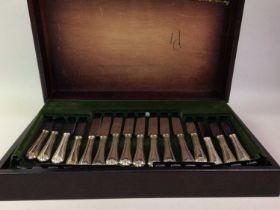 GEORGE WOOD AND SONS SILVER PLATED CANTEEN OF CUTLERY,