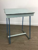 CHILDREN'S SCHOOL DESK, ALONG WITH GARDEN CHAIRS AND AN EASEL