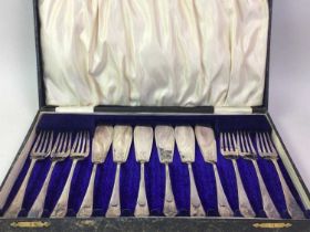 GROUP OF SILVER PLATED FLATWARE,