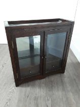 OAK TABLE TOP DRINKS CABINET,