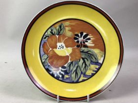 TEN CLARICE CLIFF INSPIRED WALL PLATES, BRADFORD EXCHANGE