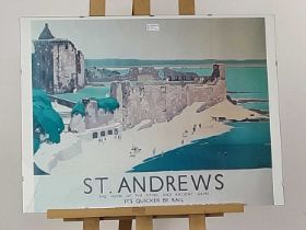 FOUR REPRODUCTION ST ANDREWS POSTERS,